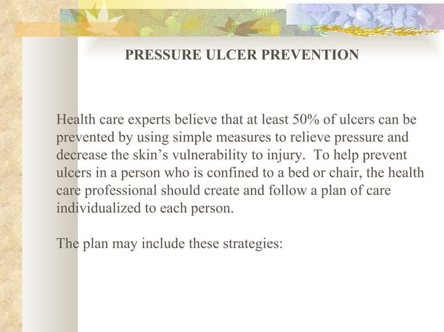 Pressure Ulcer Prevention & Skin Care | PPT | Skin and Dermatology ...