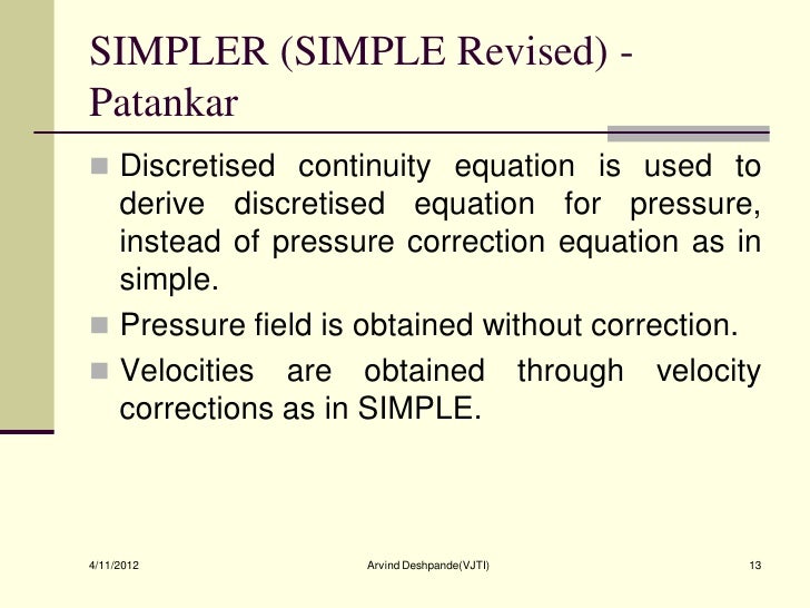 Pressure velocity coupling