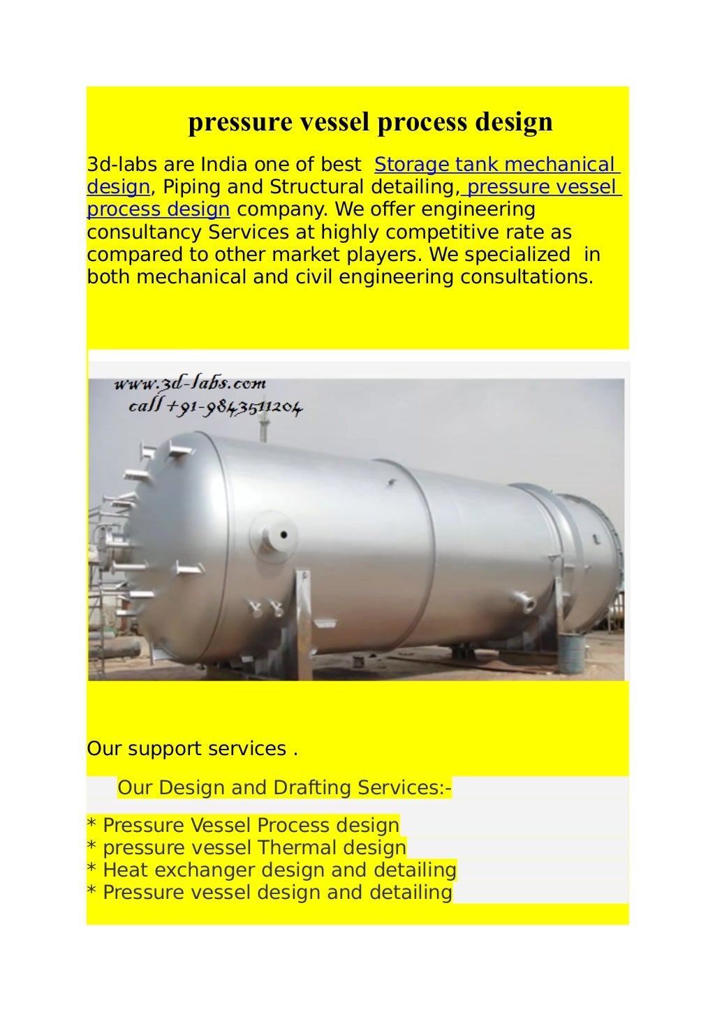Pressure Vessel Process Design