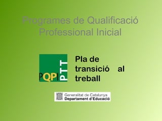 Programes de Qualificació Professional Inicial Pla de transició  al treball 