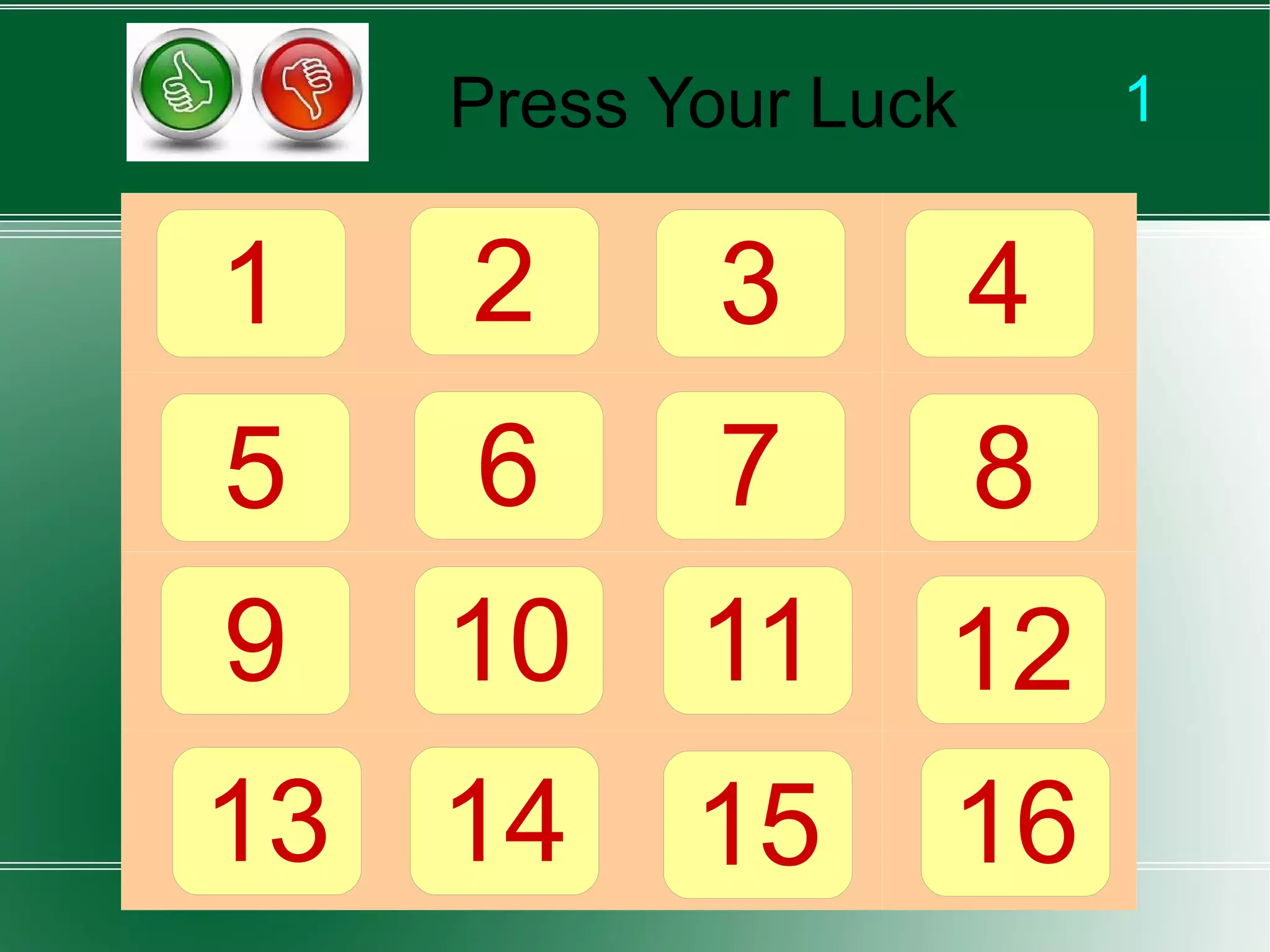 Press Your luck template | ODP