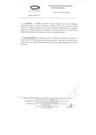 Prestação de contas 2010