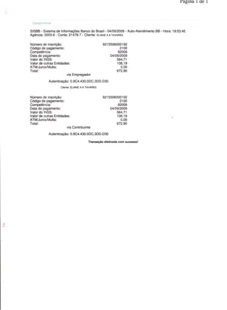 Prestação de Contas - Agosto 2009