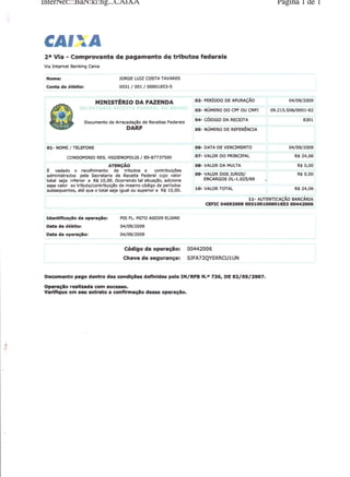 Prestação de Contas - Agosto 2009