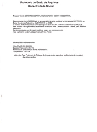 Prestação de Contas - Agosto 2009