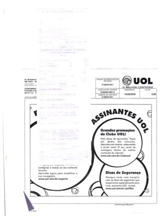 Prestação de Contas - Agosto 2009