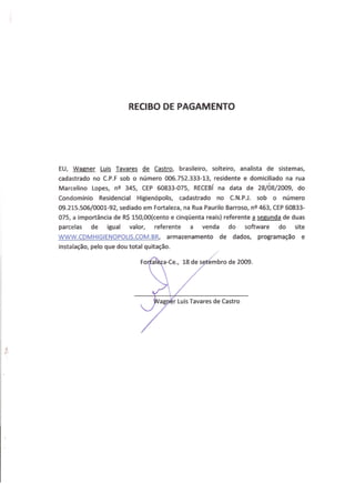 Prestação de Contas - Agosto 2009