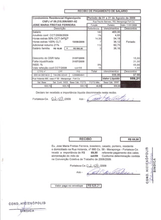 Prestação de Contas - Agosto 2009