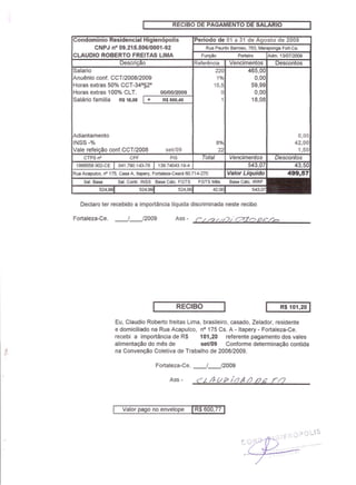 Prestação de Contas - Agosto 2009