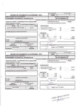 Prestação de Contas - Agosto 2009