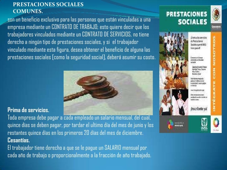 Prestaciones sociales comunes