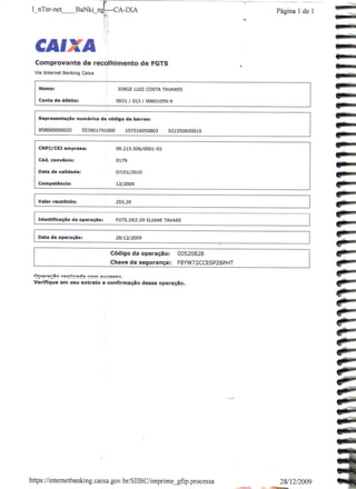 Prestação de Contas - Dezembro 2009