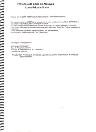 Prestação de Contas - Dezembro 2009