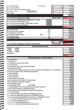 Prestação de Contas - Dezembro 2009