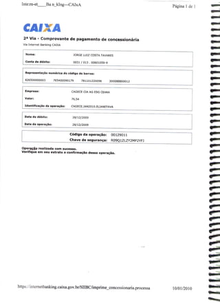 Prestação de Contas - Dezembro 2009