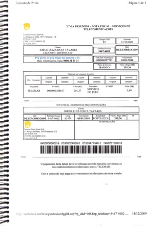 Prestação de Contas - Dezembro 2009