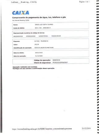 Prestação de Contas - Dezembro 2009