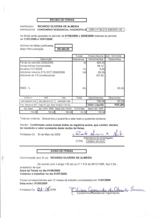 Prestação de Contas - Maio 2009