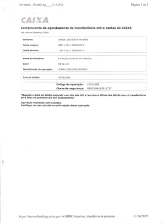 Prestação de Contas - Maio 2009