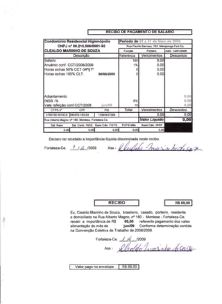 Prestação de Contas - Maio 2009