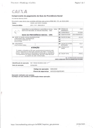 Prestação de Contas - Maio 2009