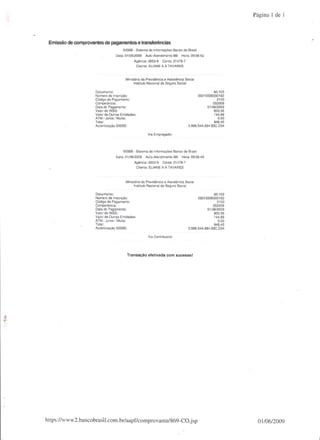 Prestação de Contas - Maio 2009