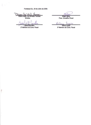 Prestação de Contas - Maio 2009