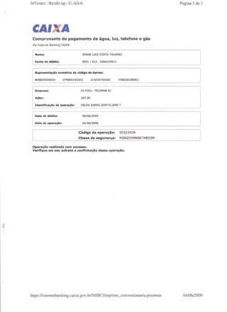 Prestação de Contas - Maio 2009