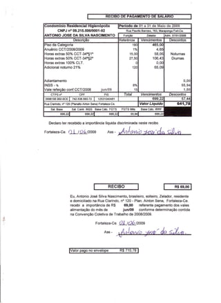 Prestação de Contas - Maio 2009