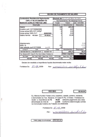 Prestação de Contas - Maio 2009
