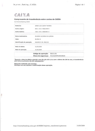 Prestação de Contas - Maio 2009