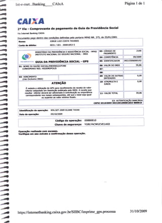 Prestação de Contas - Setembro 2009