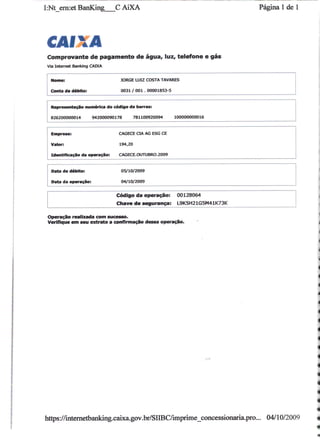 Prestação de Contas - Setembro 2009