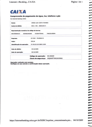 Prestação de Contas - Setembro 2009