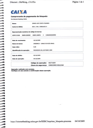 Prestação de Contas - Setembro 2009