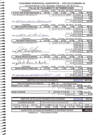 Prestação de Contas - Setembro 2009