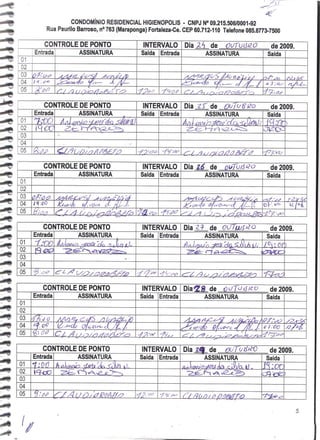 Prestação de Contas - Setembro 2009