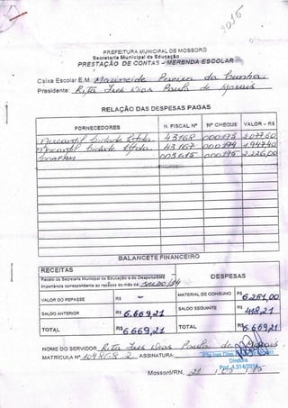 Prestaçoes de contas