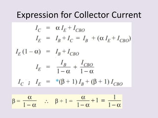 Expression for Collector Current
 