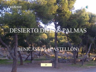 DESIERTO DE LAS PALMAS BENICÀSSIM  (CASTELLÓN) CRÉDITOS 