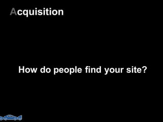 17
How do  people find your site?
Acquisition
 