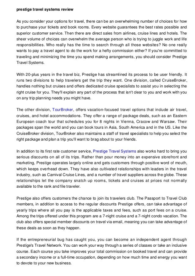 prestige travel system