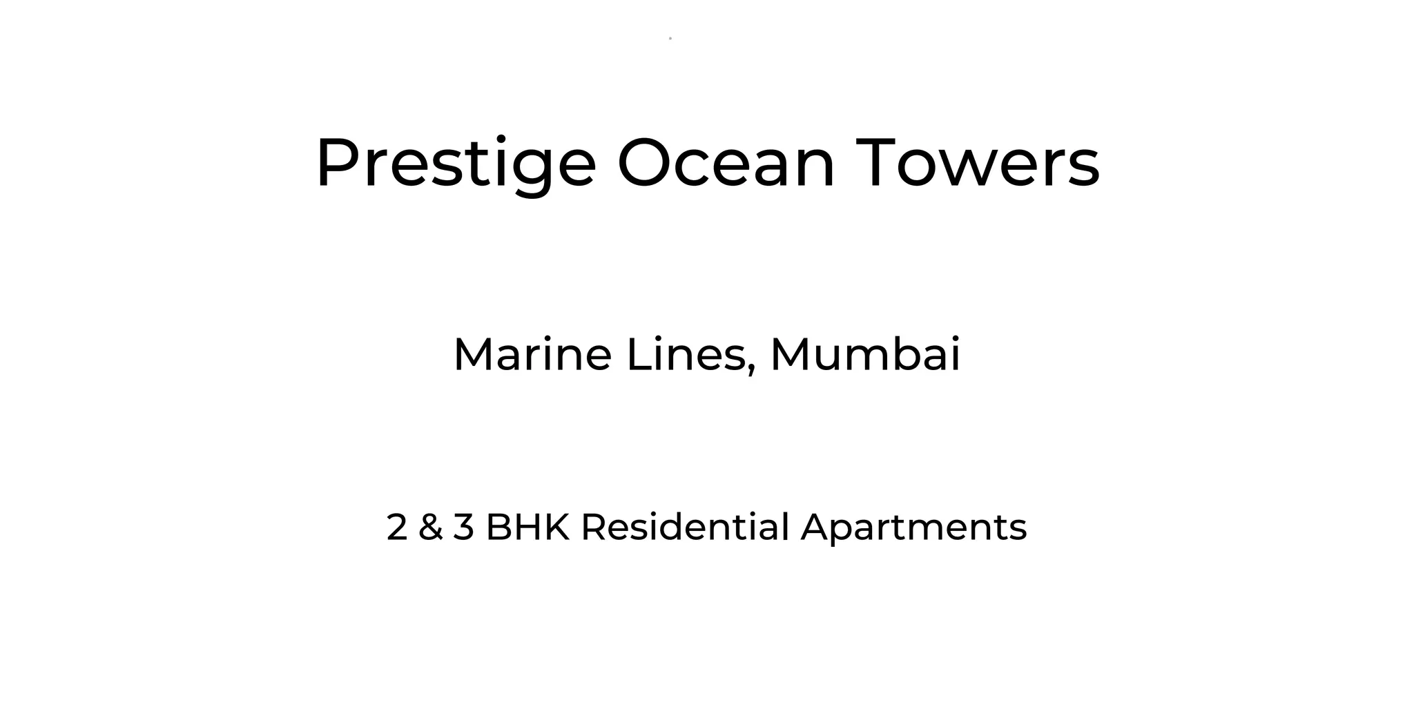 Prestige Ocean Towers Marine Lines Mumbai EBrochure PPT