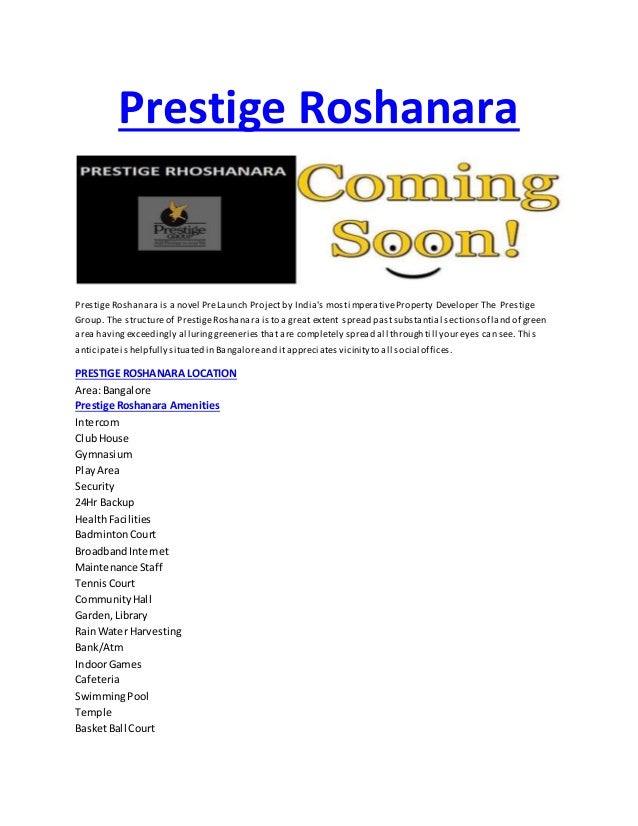 Prestige roshanara price