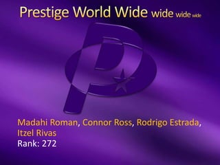 Madahi Roman, Connor Ross, Rodrigo Estrada,
Itzel Rivas
Rank: 272
 