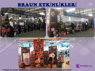 BRAUN ETK NL KLERİ İ İ
* Yaklaşık 5.5 senedir, büyük illerde yapılan tüm Braun aktiviteleri tarafımızdan yapılmaktadır
 