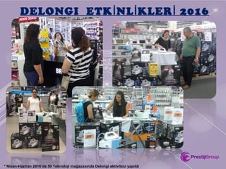 DELONGI ETK NL KLER 2016İ İ İ
* Nisan-Haziran 2016’da 50 Teknoloji mağazasında Delongi aktivitesi yapıldı
 