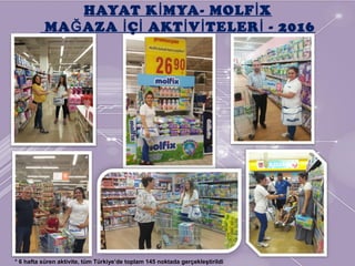 HAYAT K MYA- MOLF Xİ İ
MA AZA Ç AKT V TELER - 2016Ğ İ İ İ İ İ
* 6 hafta süren aktivite, tüm Türkiye’de toplam 145 noktada gerçekleştirildi
 