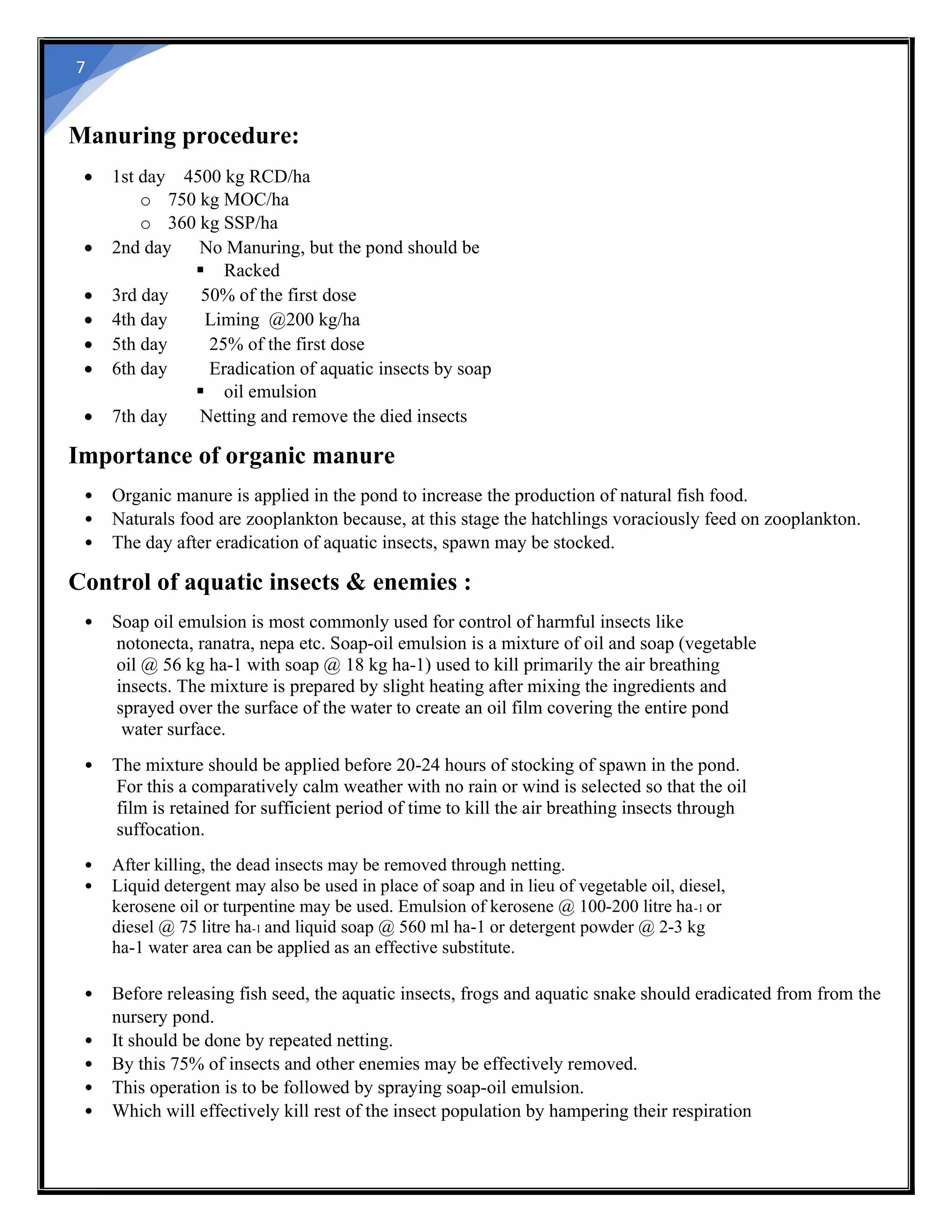 Curated visual reference: Visual Reference: Pre Stocking Management Of Nursery Pond