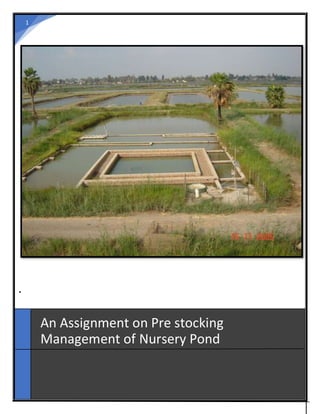 Pre stocking management of nursery pond